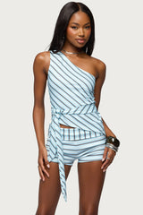 Chantal Asymmetric Striped Top